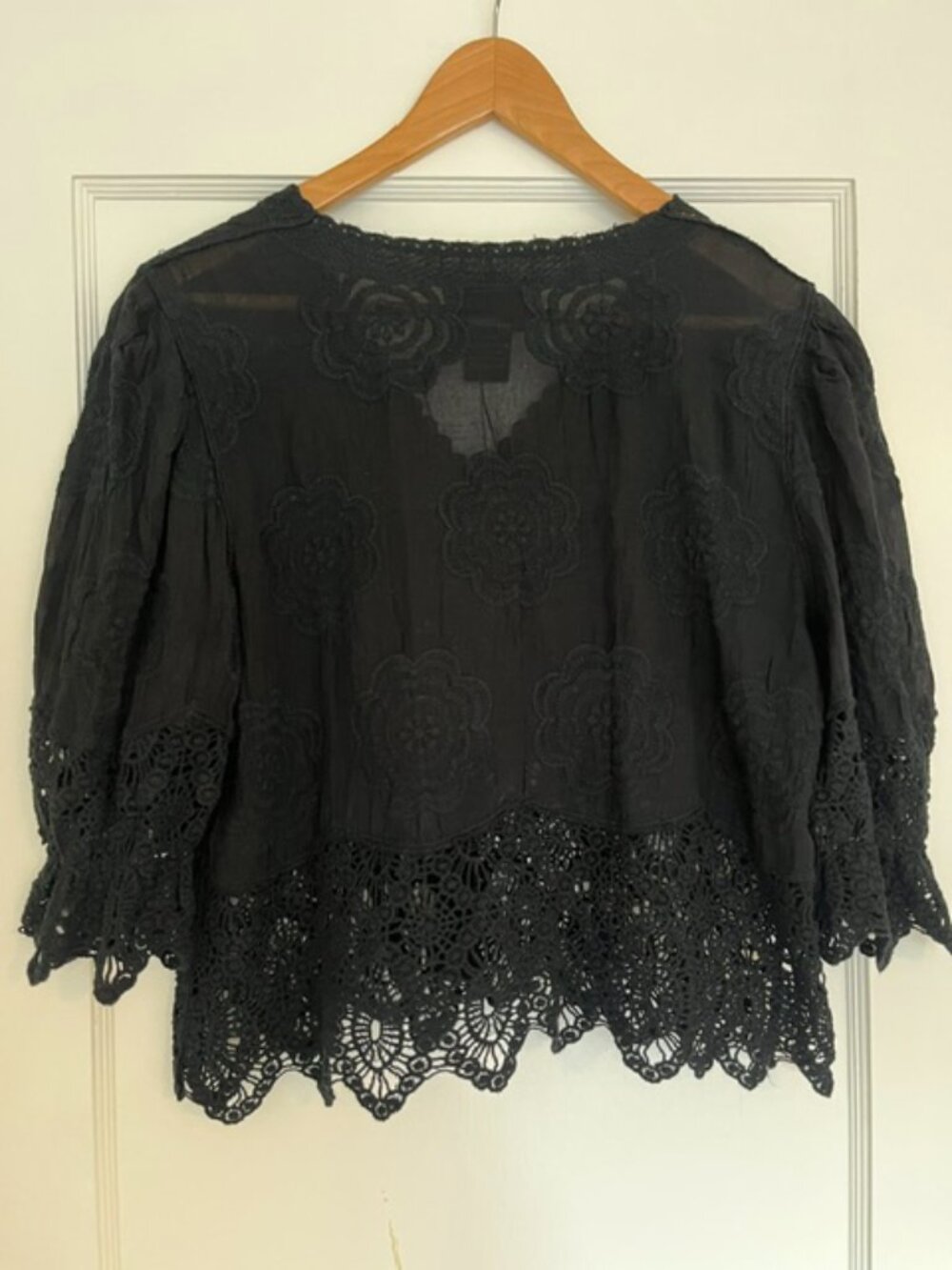 Liv Los Angeles Black Crochet Blouse | Size Large - Picture 8 of 8